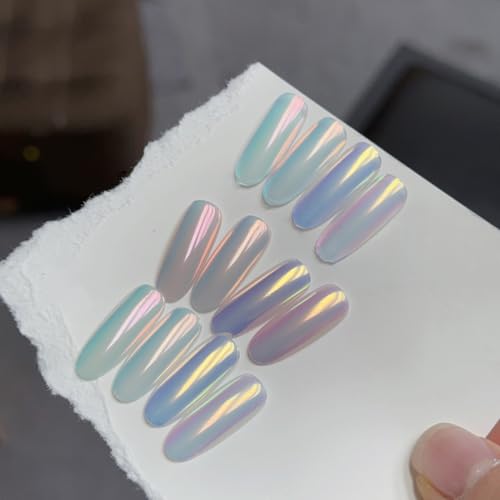 ADHERE Set Luz Lunar & Polvo Cristal - ‌Acabado Holográfico Nacarado & Polvo Metálico Espejo‌ | Kit Profesional de Gel para Uñas con Herramientas DIY