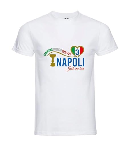 Generico Camiseta de celebración de Nápoles Campeón de Italia 2022/23, Color blanco., XXL