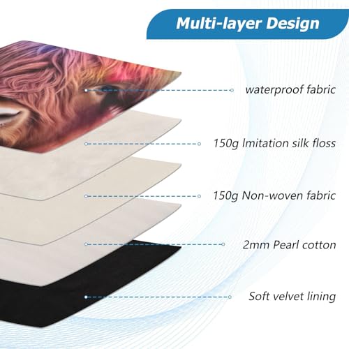 Funda para portátil 13-14 pulgadas diseño Highland Cow miniatura 4