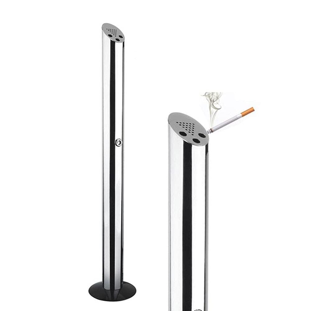 Posacenere da esterno, antivento, in acciaio inox, da pavimento, per uso in giardino, patio, balcone