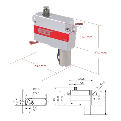 Servomoteur X08H en boîtier métallique pour planeur de précision - 3