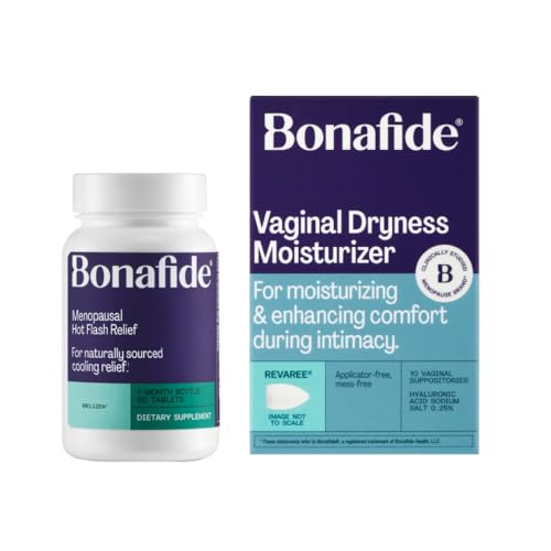 Bonafide Relizen + Revaree – Hormone-Free Relief from Hot Flashes and Night Sweats During Menopause* + Vaginal Moisturizer with Hyaluronic Acid – 1 Month Supply
