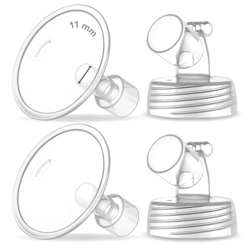 Image of 2X 11 mm Maymom Two-Piece Wide Neck Pump Parts for Spectra S1 /S2 Pumps; Incl Wide Mouth Flanges; Not Original Spectra Flange