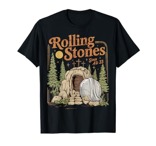 The Stone was Rolled Away He Alive Retro Christian Easter T-Shirt
