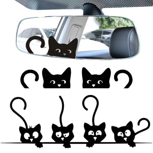 ZUWIJEQ 3 Pièces Stickers Voiture Chat Humour, Autocollants Imperméables pour Voiture, Motif Chats et Animaux