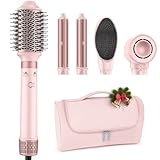 Dual Voltage Hot Air Styler Wrap - 6 in 1 Hair Dryer Brush with Fast Drying Blow Dryer, Styling, Straightening & Volumizing with Travel Bag (100V–240V)