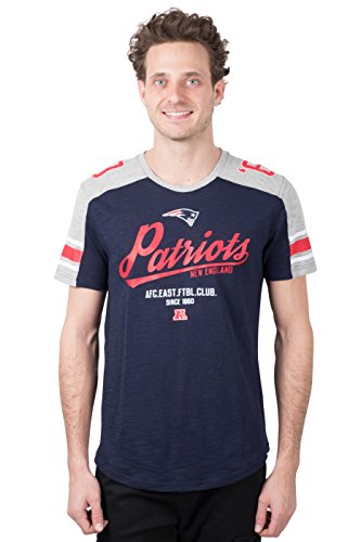 Icer Brands JTM2812F NFL T-Shirt en Jersey à Rayures Homme Bleu Marine S