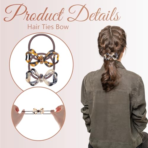GlamRays Tortoise Shell Hair Bands, Button Hair Stocking Holders, Elastic Hair Bands, Styling Stretchy Braid Holder - Image 3