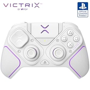 PDP Victrix Pro BFG Wireless Gaming Controller for Playstation 5 / PS5, PS4, PC, Modular Esports Gamepad, Remappable Buttons, Customizable Triggers/Paddles/D-Pad/Fightpad, PC App, White