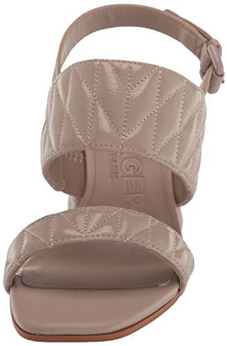Image of Karl Lagerfeld Paris womens Sarina Quilted Open Toe Leather Heeled Sandal