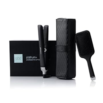 ghd Platinum+ Gift Set - Include piastra professionale, spazzola e custodia resistente al calore - Capelli più forti, lucenti e protetti dal colore - Per tutti i tipi di capelli