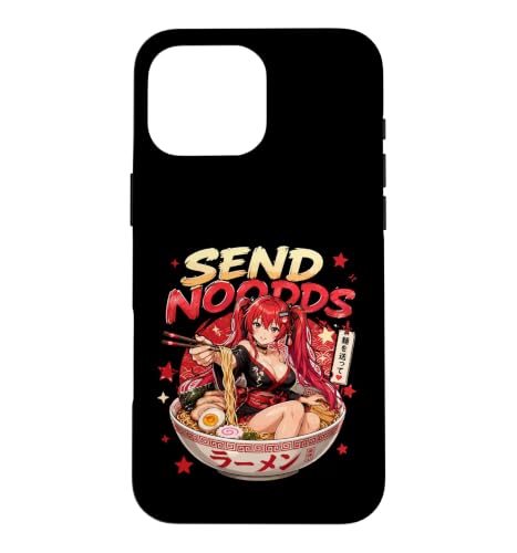 Send Noods Funny Anime Girl Ramen Noodle Lover Case for iPhone 16 Pro Max