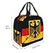 KINGUYSE Germany Coat of Arms German Flag Lunch Tote Bag Insulated Reusable Lunch Box Portable Meal Handbag Food Bento Container with Front Pocket Zipper for Office Picnic Camping Travel