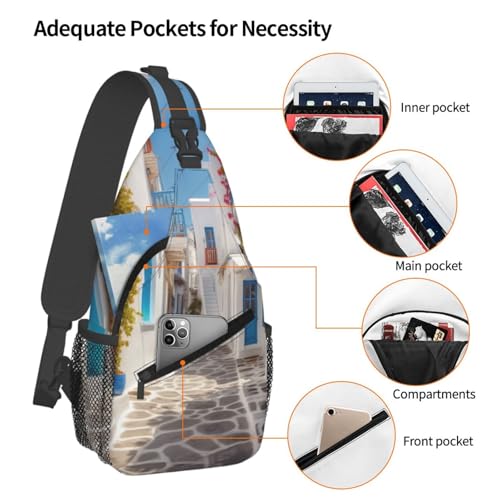 Bolso cruzado diagonal Greece Street para hombre y mujer miniatura 4
