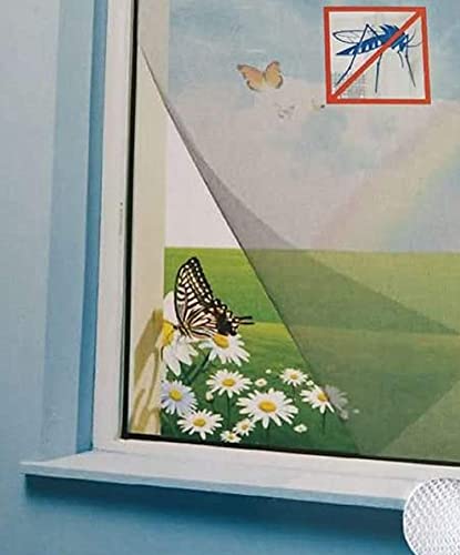 Image of DIVAYANSHI Window Ready to Use 120 GSM Fiberglass Insect Net with Strong Self Adhesive Hook & Loop Tape (90 x 120 cm, White)