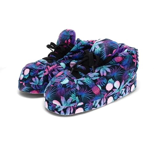 Image of Happy Feet Slippers Standard Sneaker Slippers for Men, Women, and Kids - Women Shoes, Gifts for Women, As Seen on Shark Tank - Classy Oversized House Slippers for Women with Non-Slip Rubber Soles