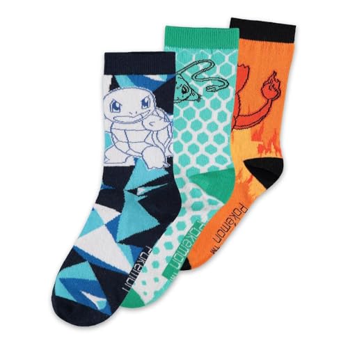 DIFUZED Lot de 3 Chaussettes Pokemon 39/42, Multicolore, 39-42 Sport