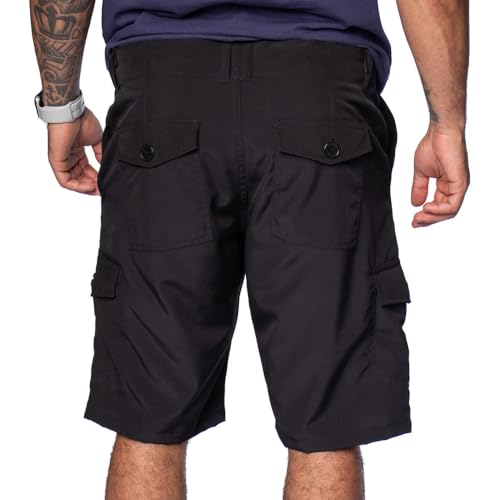 Bermuda Masculina Nicoboco em Tactel com Bolsos Cargo Preto - 44