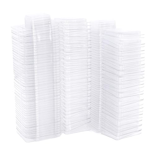 Kuuleyn Wax Melt Containers 100PCS Wax Melt PET Separate Transparent Hanging Hole Empty Wax Melt Container for DIY Candles Chocolate (Rectangular)