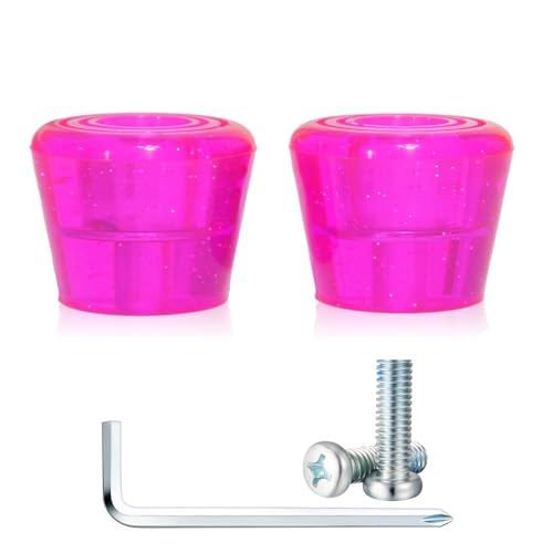 Bouchons de patins à roulettes en PU rose haute adhérence pour freinage stable