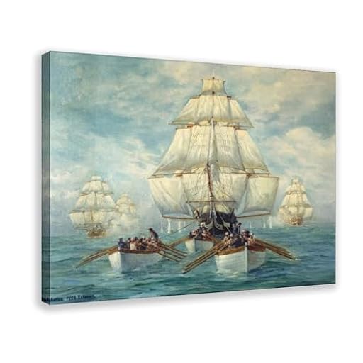 Póster artístico en lienzo y arte de pared, diseño moderno de La persecución de la Constitución del USS de 1812, marco decorativo para dormitorio, 60 x 90 cm | Ya disponible en tu tienda friki favorita! En mundofriki.es!