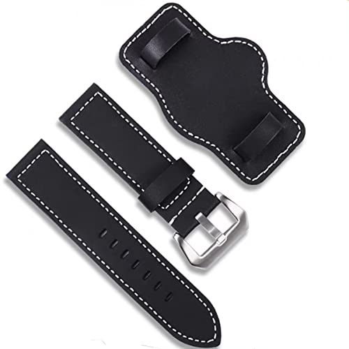 Strapseeker Ethan Bund Vintage 2-Way Leather Strap- Classic Watch Band With Silver Buckle- Premium Replacement Watchband For Men & Women- Colors Black, Light Brown- Sizes 20Mm 22Mm 24Mm 26Mm (24Mm, Brown) #TOP7