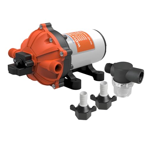 SEAFLO 51 Series Heavy-Duty Water Pressure Pump 5.5 GPM, 60 PSI, 24V DC, 1/2' MNPT Ports - NSF, UL, CSA & IAPMO Certified for Safety - Self-Priming, 5-Chamber Diaphragm, Marine RV 4-Year Warranty