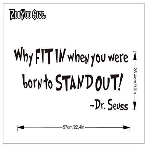 Amaonm Removable Vinyl Quotes Dr. Seuss Why Fit In When You Were Born To Stand Wall Decals Home Art Decor Sayings Words Lettering Wall Stickers Murals For Nursery Room Kids Room Bedroom Classroom #TOP3