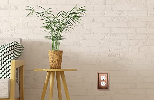 Image of Henne Bery Sunken Pearls Heavy Duty Decorative Wall Plate Switch Plate Outlet Cover (Single Duplex, 2 Pack, Antique Copper)