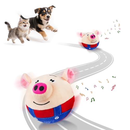 Adiwo Giochi per Cani Interattivi Palla, Giocattolo Che Rimbalza per Animali Domestici, Giocattolo Sonoro con Movimento Autonomo, Lavabile e Ricaricabile per Cani e Gatti