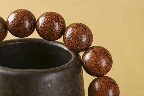 Natural Wood Bead Bracelet with Large Round Brown Beads and Elastic Stretch Design,Prayer bead bracelets, prayer bead strings, wooden bead bracelets,4