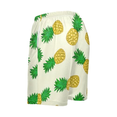 Fruit Beige Pajama Shorts for Men Lounge Pants Sleeping Shorts Men Pajama Shorts with Pockets, S-XXL3