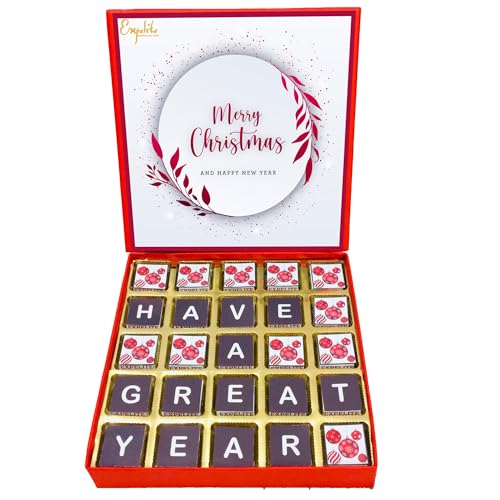 Image of Expelite Mery Christams And New Year Chocolate Gift For Girl Friend - 25 Pc Happy Near Year Gift for Employees