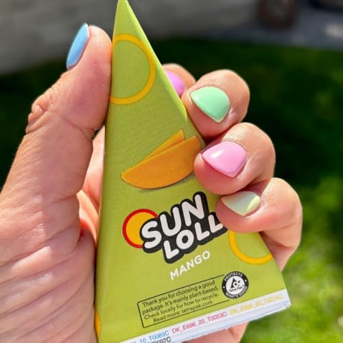 Sun Lolly Wassereis Mango 8 Stk | Mit Fruchtsaft | Zum Selbsteinfrieren | Ohne künstliche Aromen | Frei von Süßungsmittel | Laktosefrei | Glutenfrei | 8 x 60ml
