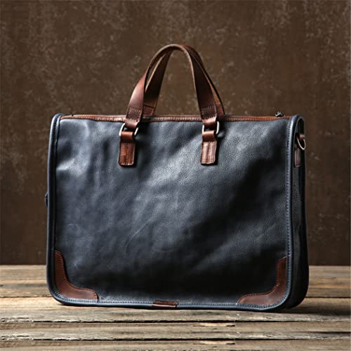 Retro Luxury Genuine Leather Men Business Briefcase Casual Real Cowhide Handbag Laptop Shoulder Messenger Bag2
