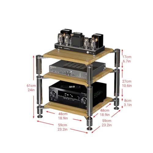 Support audio vidéo anti-vibration à étagère ouverte pour salon