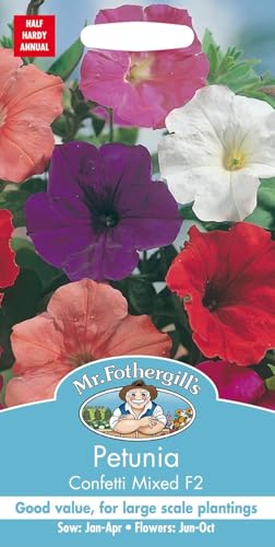Mr Fothergill's 10298 Flower Seeds, Petunia Confetti Mixed F2