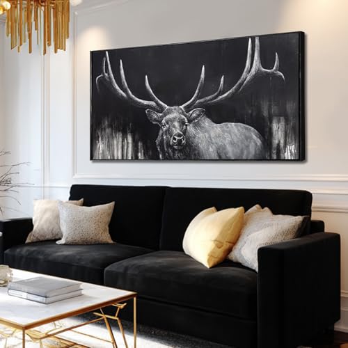 SDYA Highland Cow Wall Art Farmhouse Canvas Printed Black And