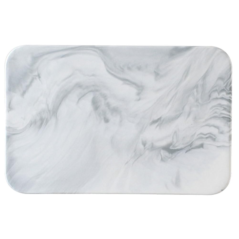 Happyyami Marble Chopping Board 26 x 16 x 1 cm Rectangular Worktop Saver Mat White Cutting Board for Kitchen Slicing Cutting