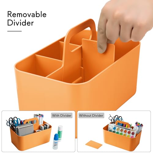 Image of Tiawudi Multipurpose Caddy Organizer, Plastic Caddy with Handle, Stackable Desk Organizer for Stationery, Marker and Pencil, Office Supplies Organizer, Dorm Caddy