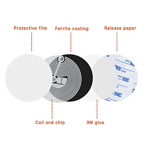Pegatinas NFC NTAG215 antimetal de 1 pulgada para llaveros inteligentes y software TagMo 3