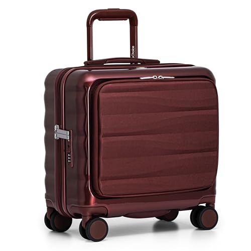 Travelers Choice Edinburgh II Hardside Luggage with Spinner Wheels TSA Lock Red 16-Inch Mini