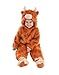 HSCTEK Baby Highland Cow Costume, Infant Cow Cosplay Newborn Boys Girls, Toddler Halloween Onesie Suit Kids 9-12 Months Brown