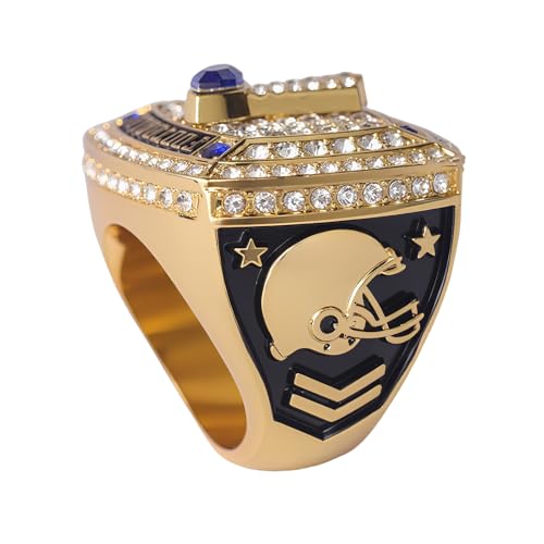 Image of 12 pcs Pack FFT02 6 Styles Football Championship Trophy Ring Champion and Finalist Awards Finger Size 9