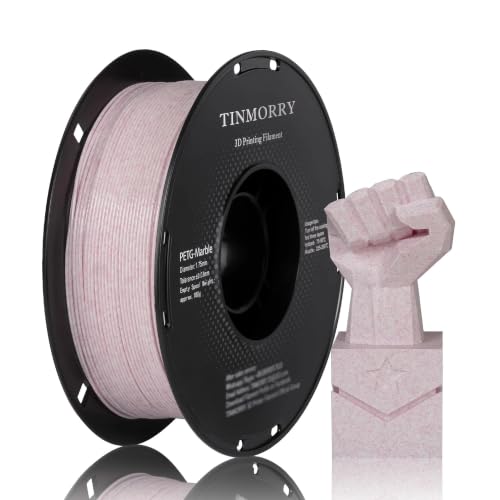 Image of TINMORRY Marble PETG Filament 1.75, Rapid PETG 3D Printer Filament, Compatible with Bambu FDM 3D Printer, 1 KG 1 Spool, Marble Magic Pink