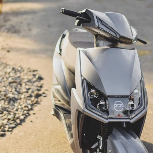 Image of MIOOX Electric Scooter with 60-70 km Range | 48V35AHBattery 40KM Speed | Fast 3H Charging | Front Disc Brakes Rear Drum Break| Cruise Control, Reverse Mode, LED Lights |70 kg E-Scooty (Silver)