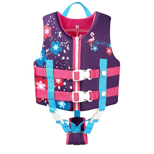 Zeraty Chaleco de Natación para Niños Pequeños con Correa de Ajustable Edad 1-9 años / 22-50 lbs (Morado, S(Age Recommend 1-3 Years))