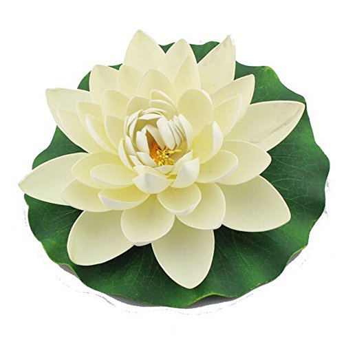 Welim Flor de Loto Artificial Simulación Flor Flotante Agua Flor Falso Jardín Piscina Floral Decoración para Acuario Peces Tanque 3 Piezas