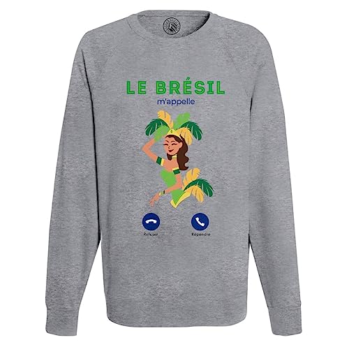 Sweat shirt homme Le Brésil m'appelle avec motif carnaval pour look décontracté