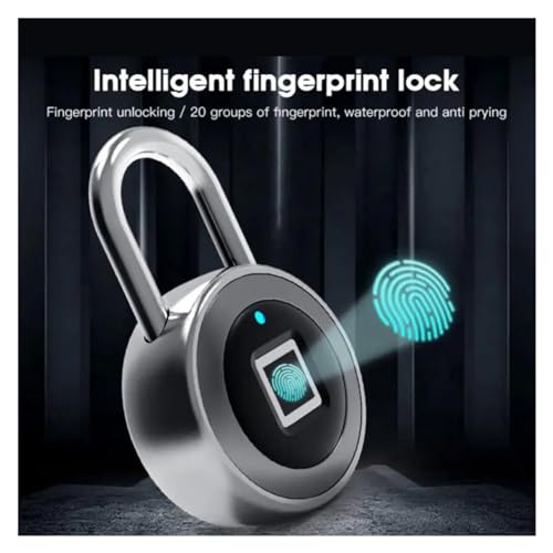 Cadenas d'empreintes digitales noir et serrure de protection Bluetooth - 2